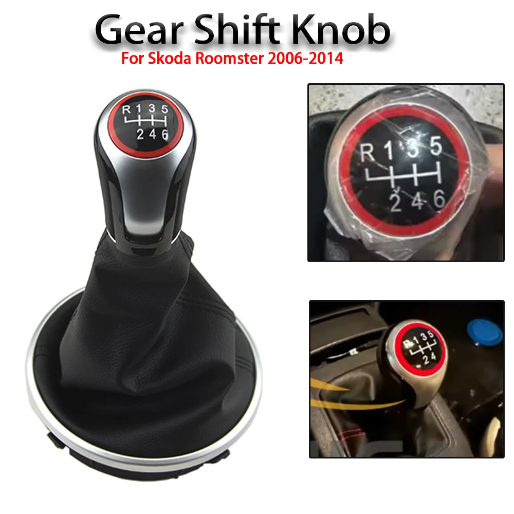 

New Gear Shift Knob 5 Speed Lever Change Knob Gaiter Boot Cover For Skoda Fabia 2 2007 -2014