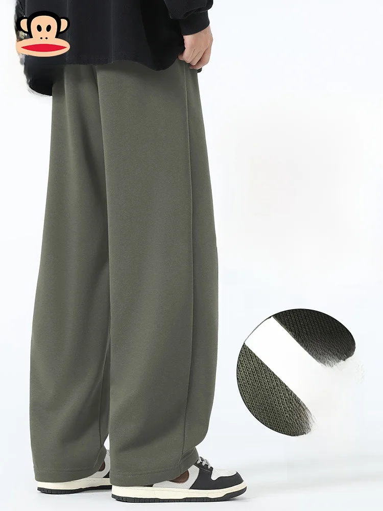 

Мужские прямые спортивные брюки на флисовой подкладке, утепленные, повседневные, в американском стиле, модные, брендовые, длинные, осенне-зимние