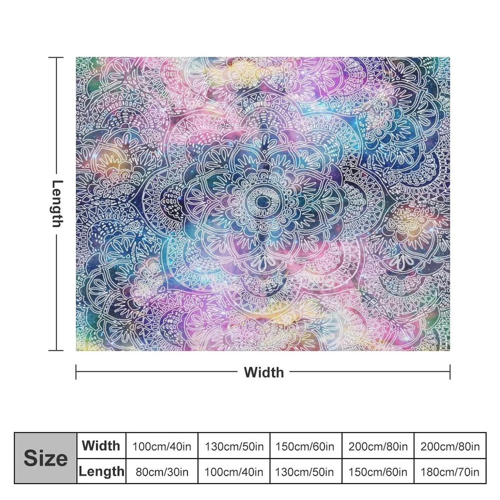 watercolor and nebula flower henna hand drawn design Throw Blanket Flannel christmas decoration Picnic Blankets