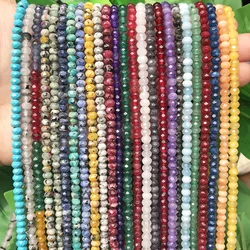 3x5mm Faceted Natural Rondelle Stone Beads Red Rubys Aquamarines Sapphires Beads for Jewelry Making Diy Bracelet Accessories