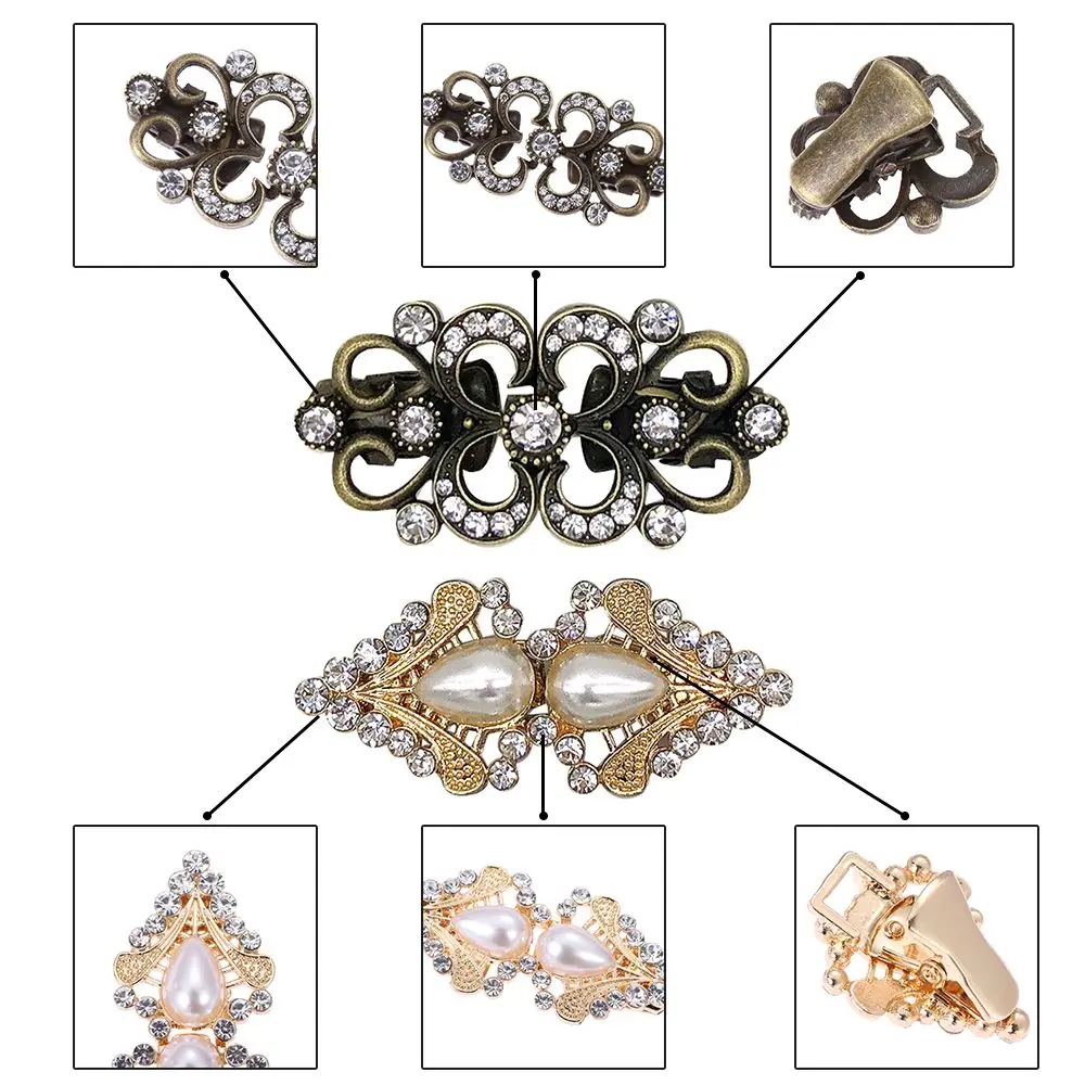 Broschen und Anstecknadeln ​ für Frauen Mädchen Vintage Schal Kragen Verschluss Cape Mantel Clips Strickjacke Clip Pullover Wirbel Clip Brosche