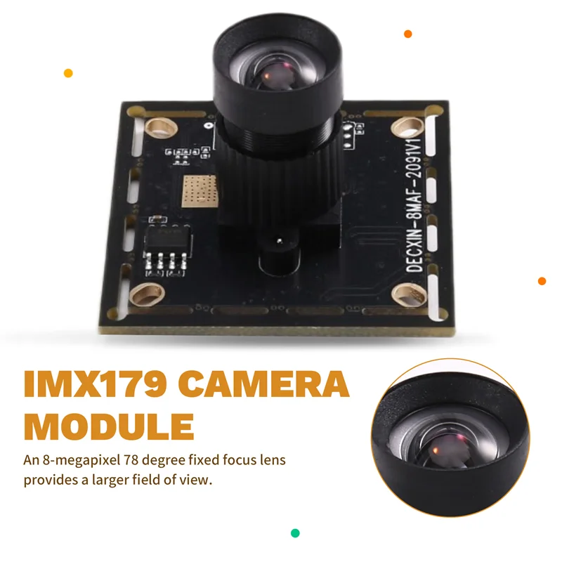 APPLIA-USB Camera Module 78-Degree 8M Fixed Focus HD, IMX179 Industrial Camera, Driver-Free With 1M USB Cable