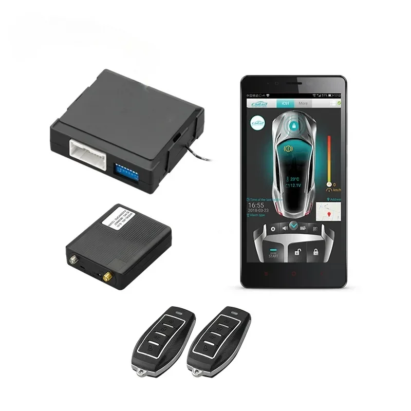 GPS/GSM/GPRS Smartphone APP two way Car Alarm working with aftermarket Remote Control