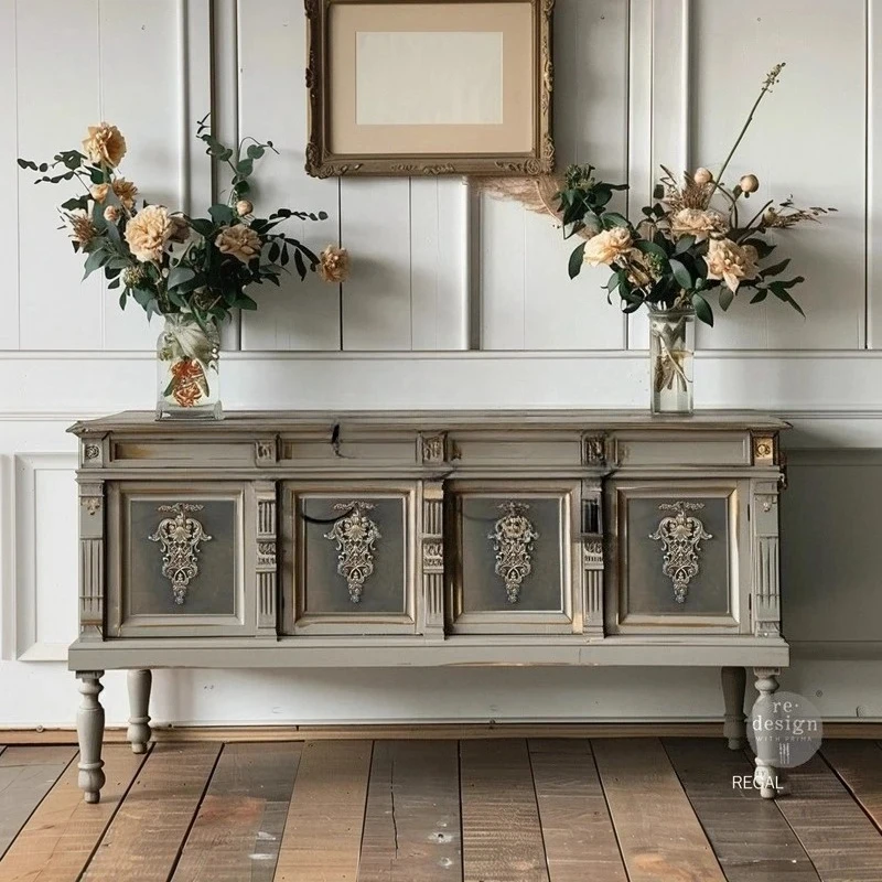 X-S solid wood carving flower dining side cabinet  neoclassical art old HG