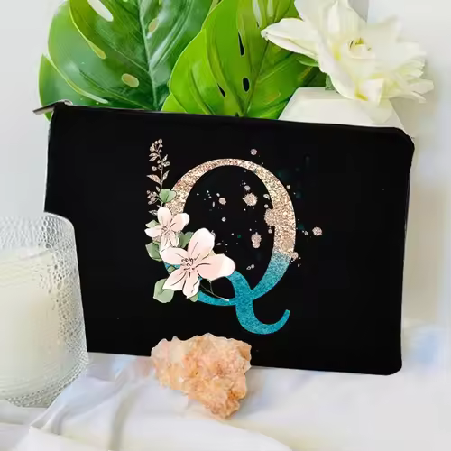 Gradient Initial Makeup Zipper Bags Fashion Travel Toilet Lipstick Pouch Bag Bachelorette Party Bridesmaid Cosmetic Clutch Purse - Image 26