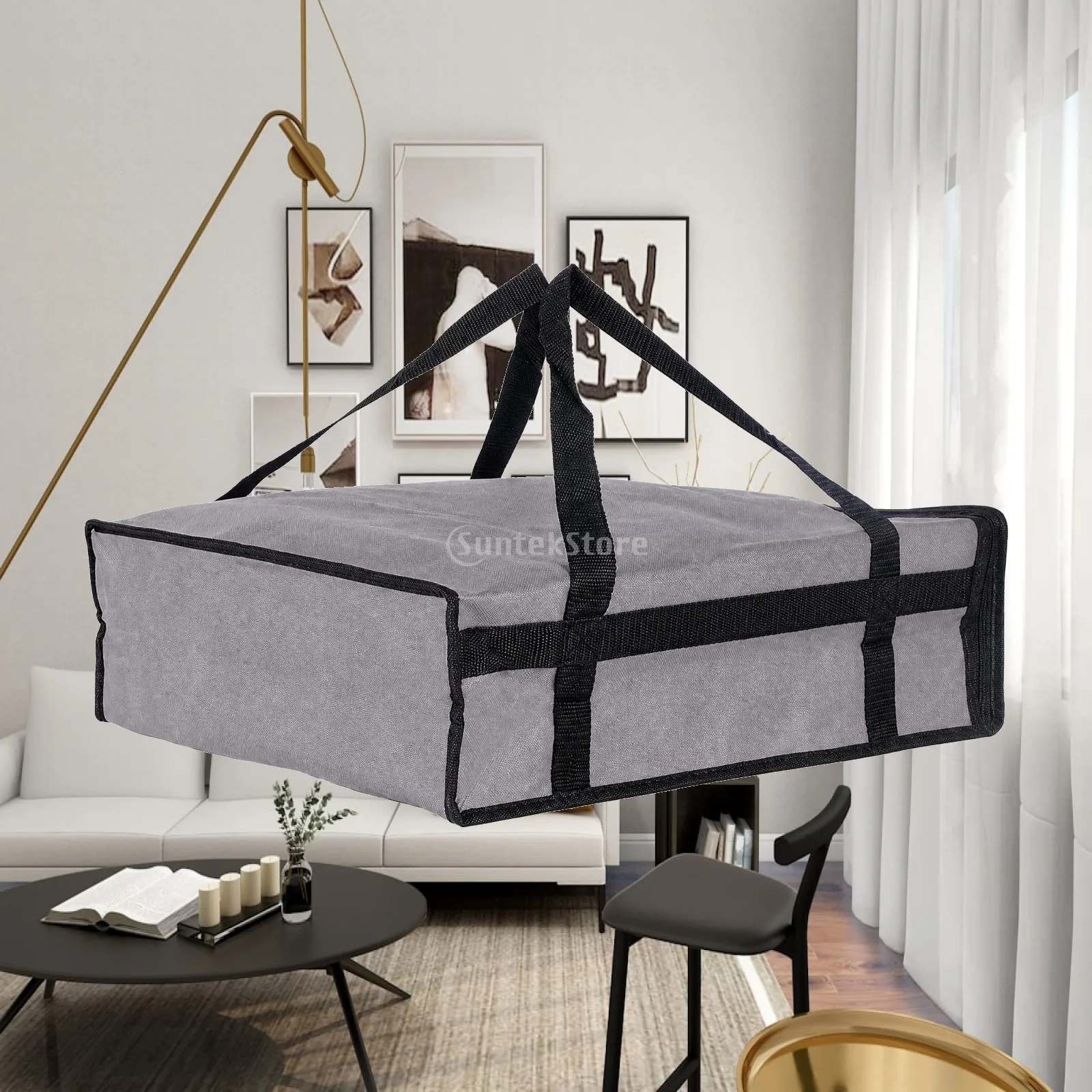 Insulated Delivery Pouch Thermal Cooler Bag Zippered Aluminum Foil Lining for Groceries Camping Portable Food Storage