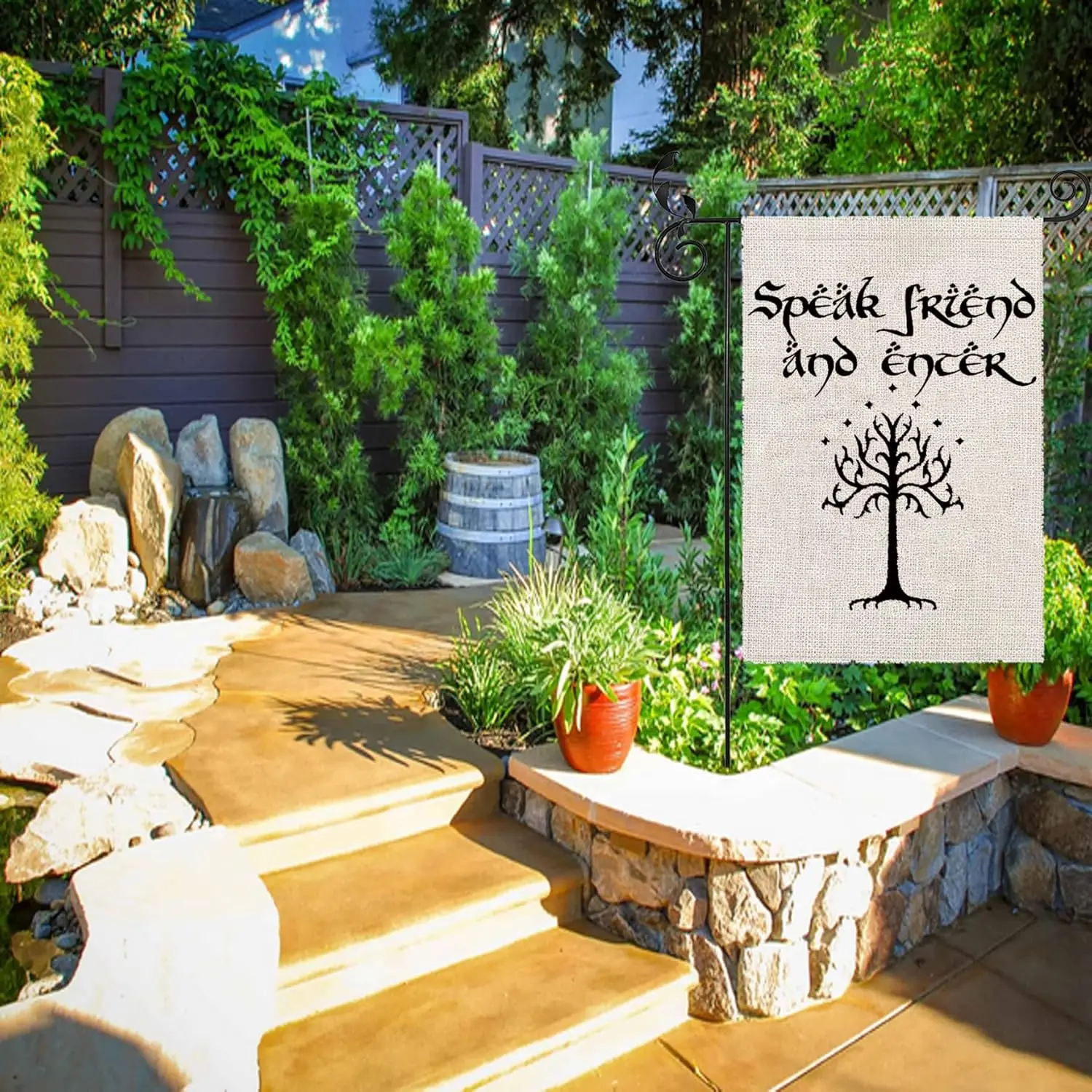 PXTIDY Speak Friend and Enter Welcome Garden Flag Movie Fans Gifts Farmhouse Yard Decorations Outdoor Flag Welcome Gifts YYD EEZ