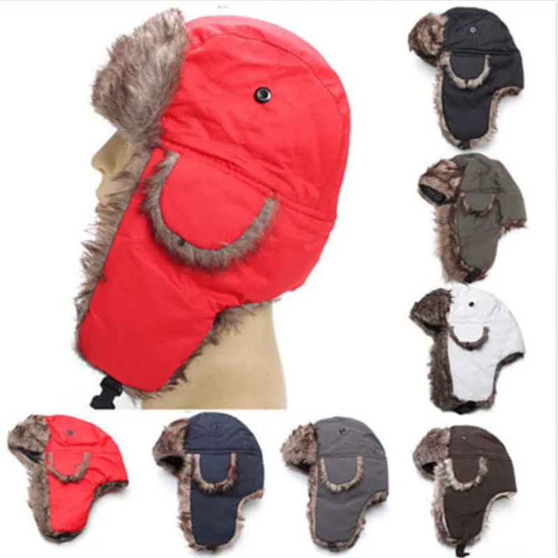 Gorro cálido de invierno para hombre y mujer, gorro de bombardero suave y transpirable de terciopelo con orejeras de Trooper para mantener el calor al aire libre