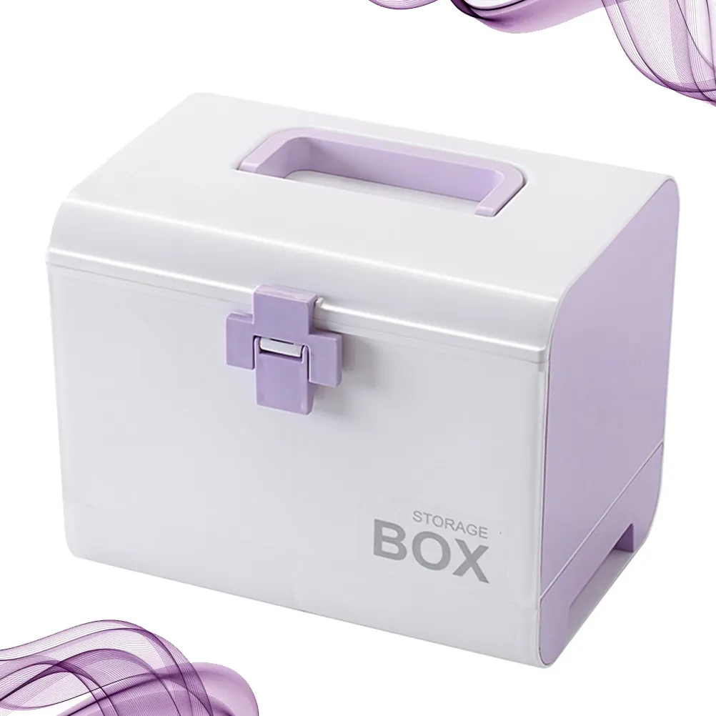 

1Pcs Premium Plastic Portable Medicine Box Family Medication Storage Case with Separate Compartments for Travel Home Outdoor Use