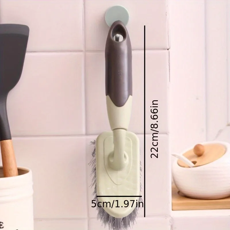 1Pc Multifunctional Cleaning Brush, Stiff Bristle Floor Gap Stain Removal Brush for Bathroom Wall Tile Cleaning