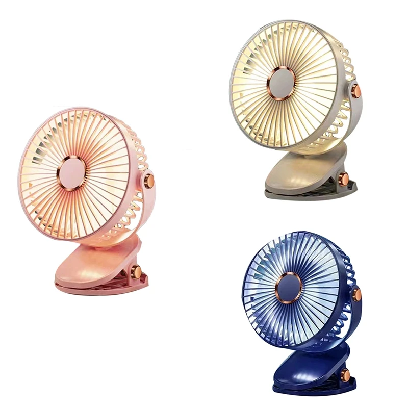 6 Inches Clip Fan 2400Mah USB Rechargeable Strong Wind Power Mini Silent Useful Desktop Office Fan, Easy To Use Blue