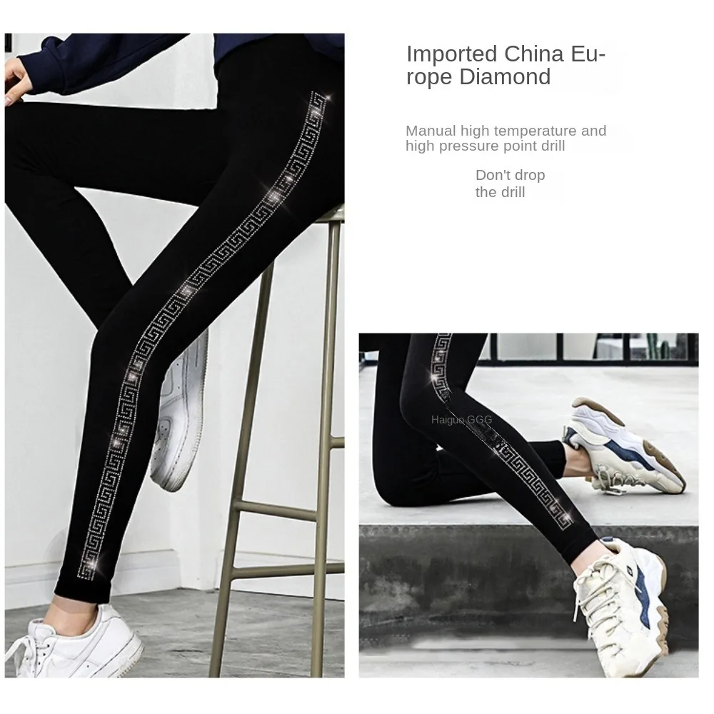 مشرق الحفر بريق طماق سوبر مطاطا الحريم السراويل الماس بريق السراويل عالية الخصر رشاقته الترفيه بريق بانت الصيف