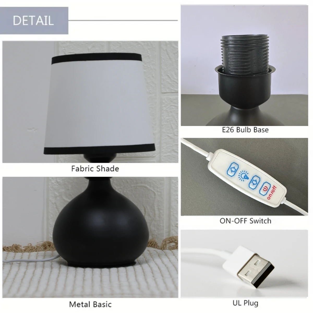 Modern linen art table lamp LED home lighting decoration table lamp suitable for bedroom lighting