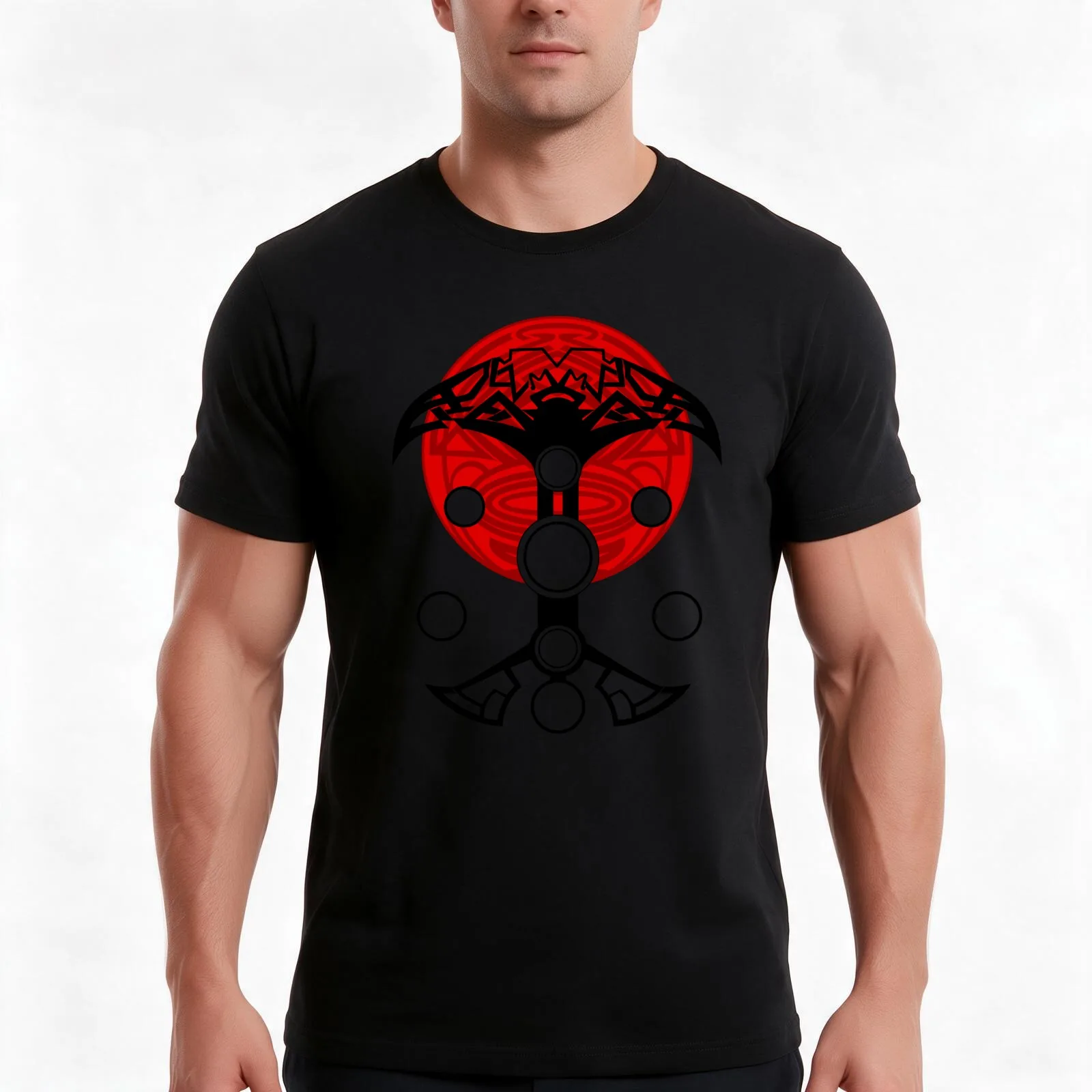 God of Thunder Symbol T-Shirt, Summer Casual Cotton Tee, Oversized Streetwear Tops, Vintage Graphic Print, Unisex Men Women