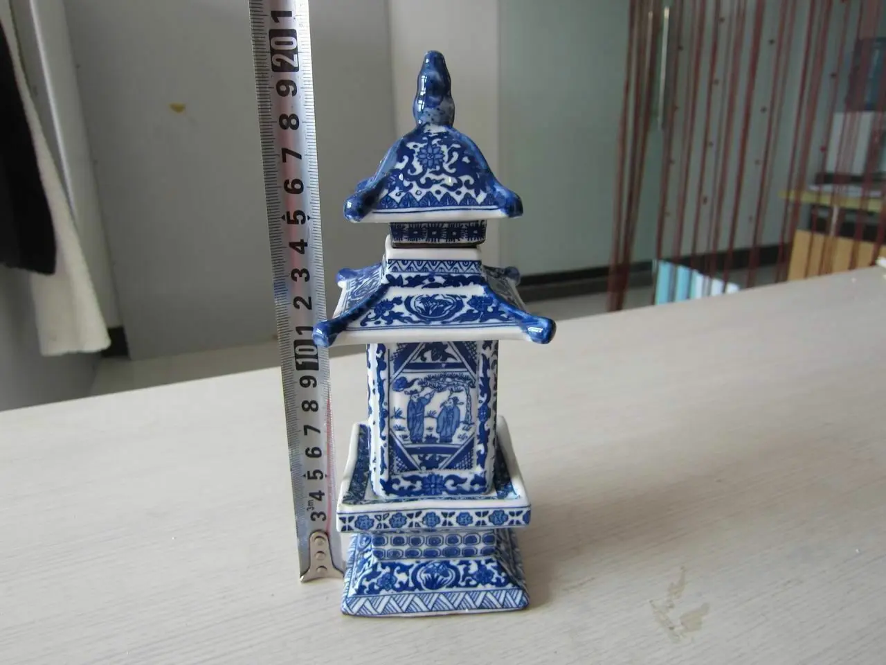 Old Collecting Antique Chinese Blue and White Porcelain Layered Tower Vases