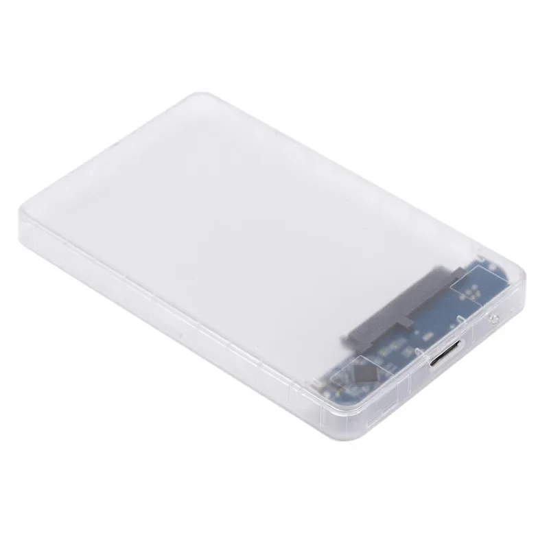 Caja de disco duro transparente de 2,5 pulgadas, SSD, estado sólido, portátil mecánico, puerto serie SATA, USB 3,0, disco duro móvil de alta velocidad