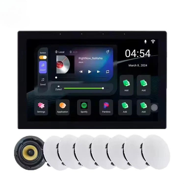 

T10 Tuya Wall Amplifier Android 11 Background Music Host 8 Channel Independent Music Playback in Two Zones Electric Accessories