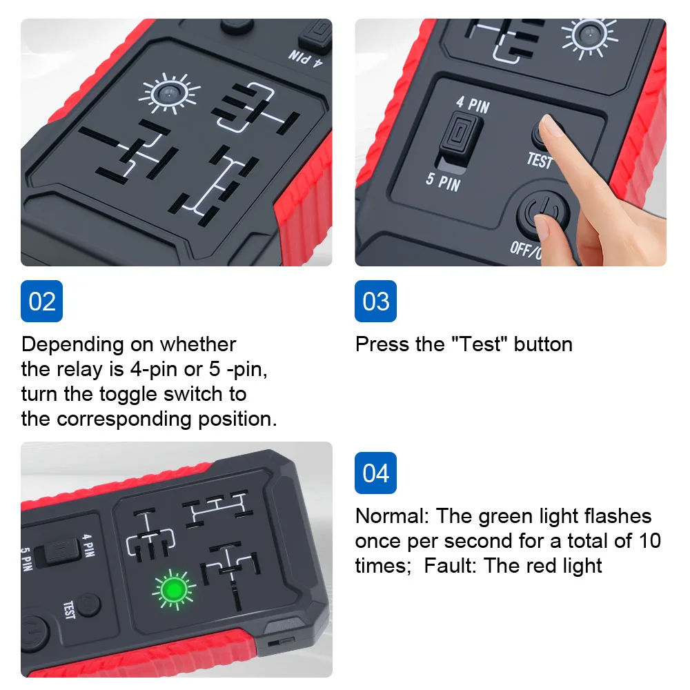 12 فولت سيارة التتابع تستر جديد جهاز فحص الدائرة الكهربائية مؤشر LED نوع C ميناء السيارات الإلكترونية بطارية السيارة مدقق LED الإضاءة