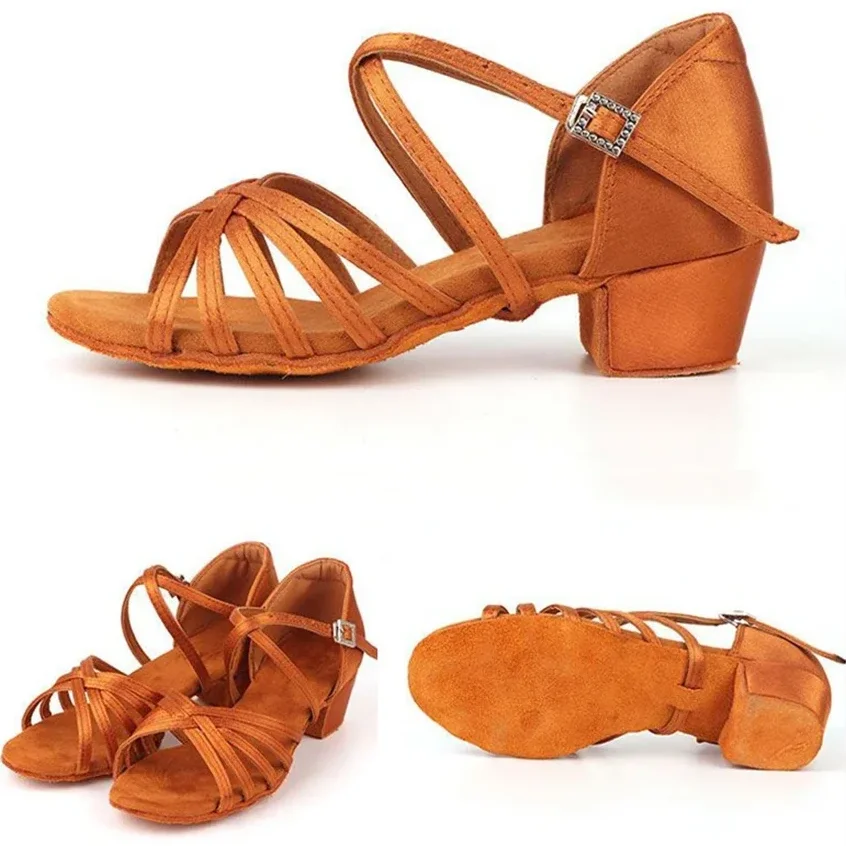 

Children Dance Shoes for Girls Ballroom Latin shoes Ladies Modern Tango Dancing Women Latin Shoes Salsa Sandals
