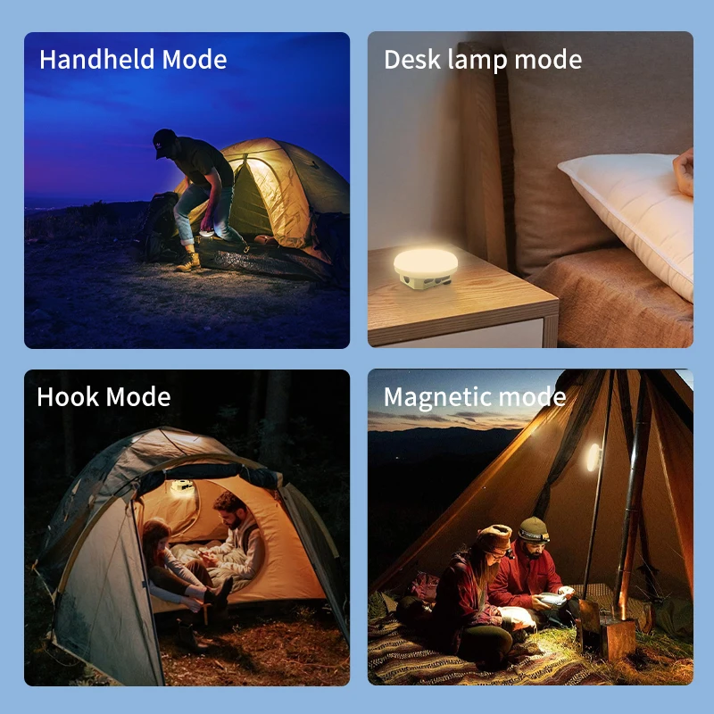 4800mAh Rechargeable Camping Light, Warm Color/White/Natural Color/3 Modes Camping Light Tent Light for Power Outage Emergency