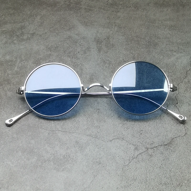 Pure Titanium Retro Round Polarized Sunglasses for Men Women's Vintage UV400 Sun Glasses Japanese Classic Ultralight Sunglass