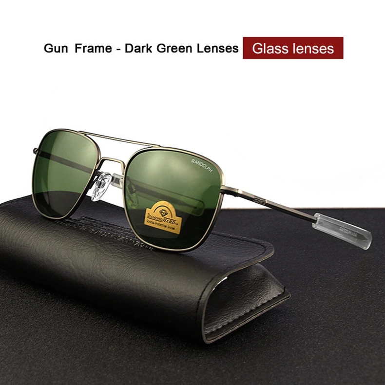 RE Sonnenbrille Mann Amerikanische Armee Militär Luftfahrt Pilot Sonnenbrille Frau Luxus Marke Vintage Metall Titan Rahmen Glas Objektiv – Detail 16