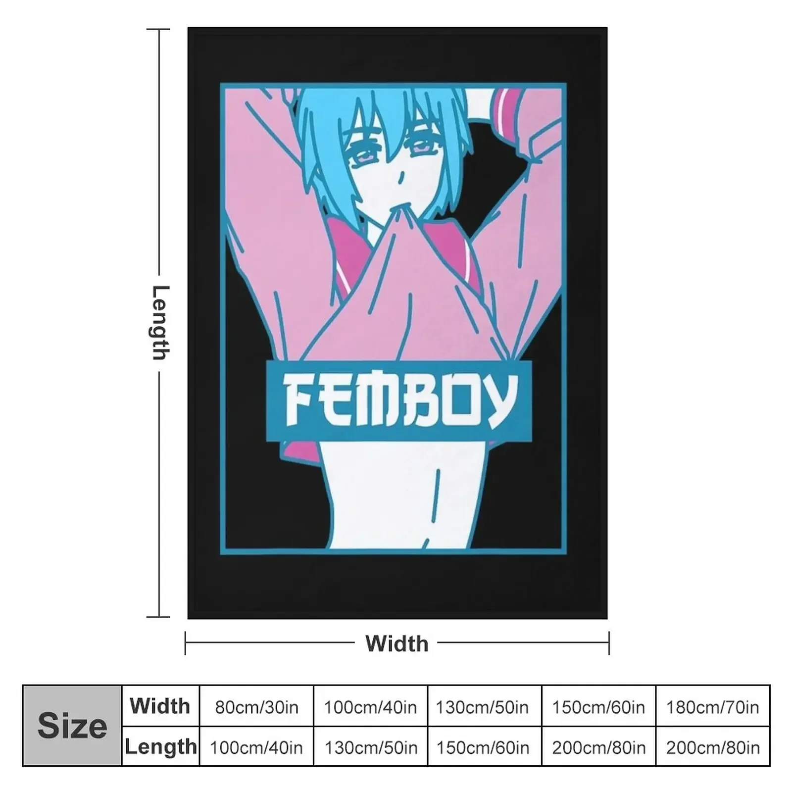 Femboy Aesthetic Pastel Gay Yaoi Anime Boy Crossdressing Throw Blanket valentine gift ideas Hair Comforter Blankets