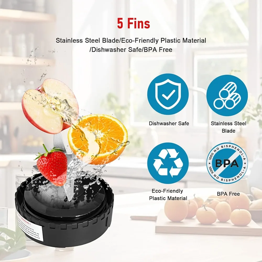 5 Fins Blender Blade For Ninja Blender QB3001SS QB3000 QB3004 QB3005 QB3000SSW-30 QB3000QR-30 QB3001SS-30 QB3000QBK QB3004