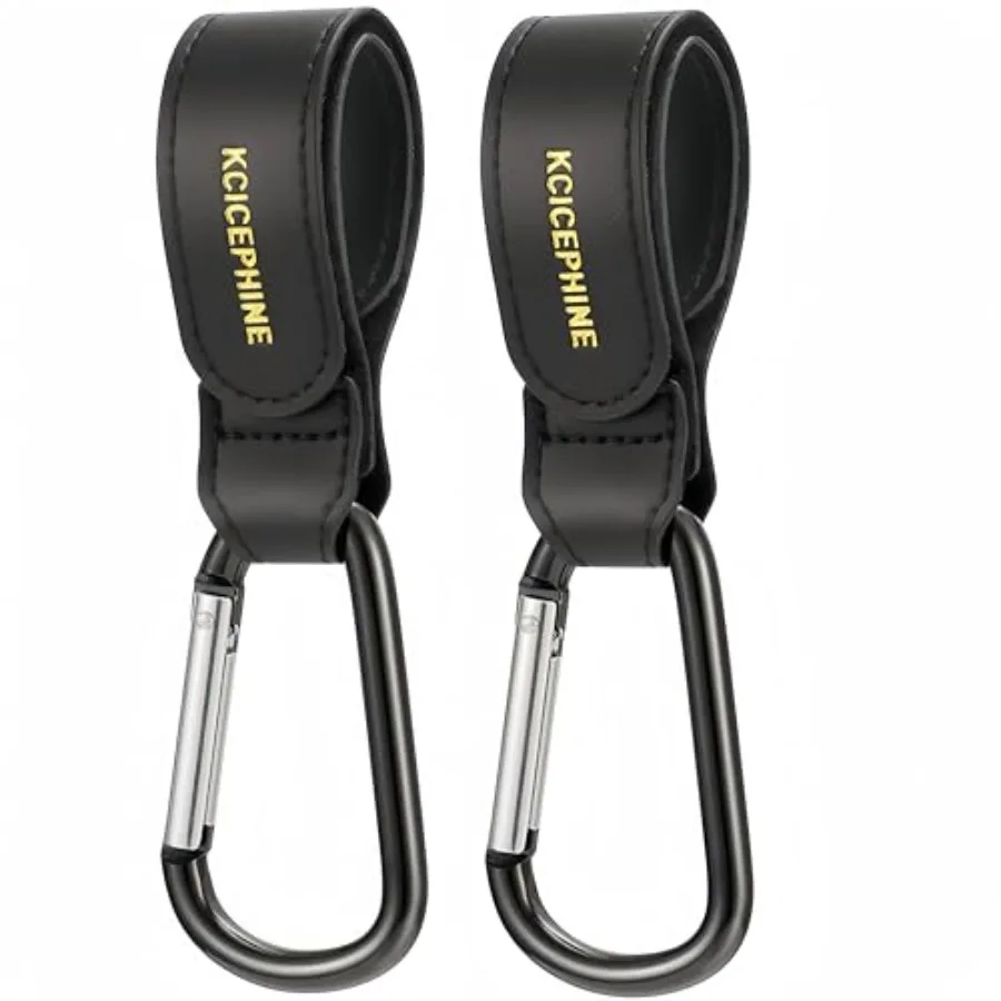 

2 Pack Stroller Hooks, Stroller Straps for Diaper Bags, Adjustable Stroller Carabiner Clip, Baby Stroller Accessories for nuna,
