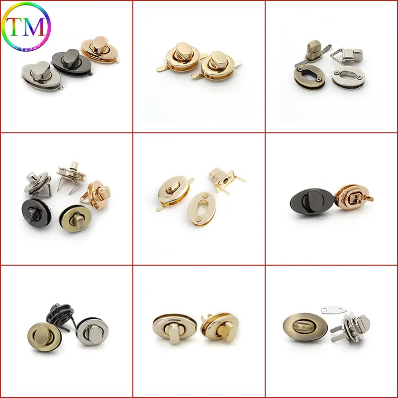 

10 Pieces Metal Lock Clasp Swivel Twist Locks Buckles Bag Twist Lock Diy Bags Hardware Parts Decoration Bag Lock Accessories