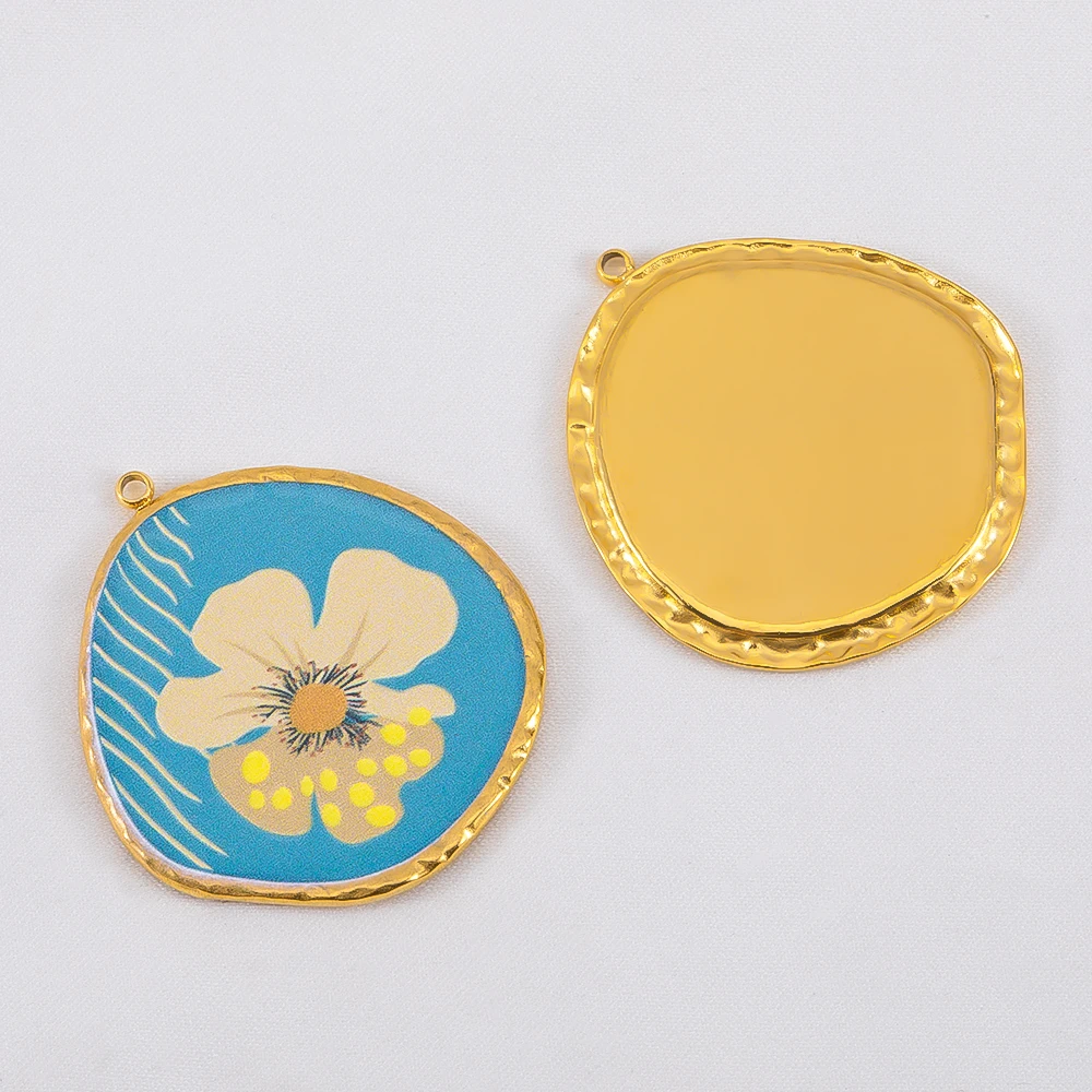 

2 шт. свежий стиль 304 нержавеющая сталь эмалированный цветочный кулон DIY нежный шарм для изготовления ювелирных изделий отделка одежды украшение