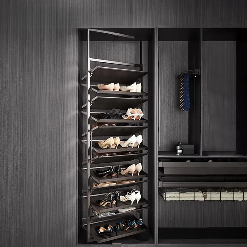 Wardrobe Modern 360 Rotary Shoe Rack Storage Cabinet Display Metal Rotary Shoe Rack