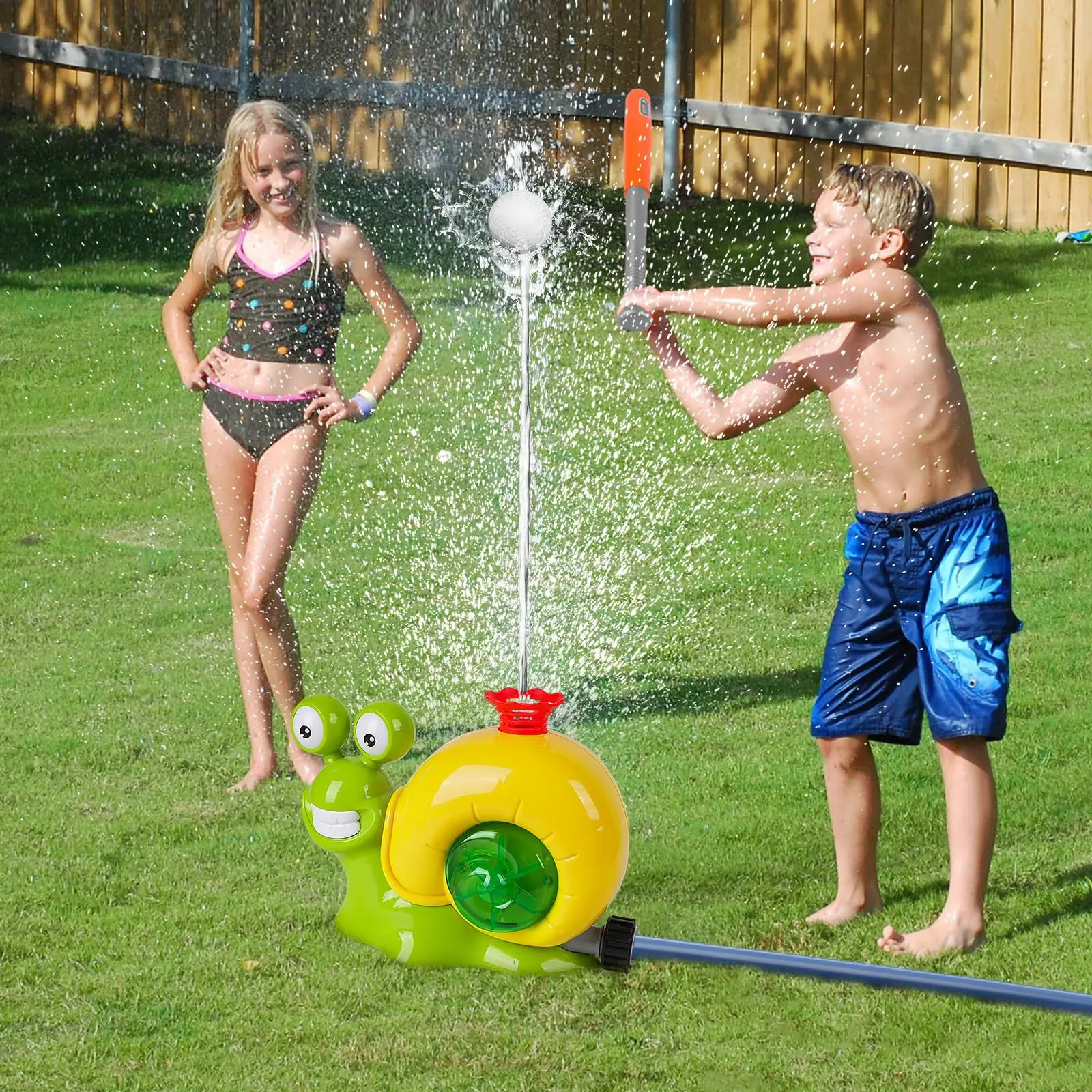 Aspersor de caracol con béisbol para exteriores, juguete interactivo para jugar al agua, Spinning, césped, padres e hijos, Verano