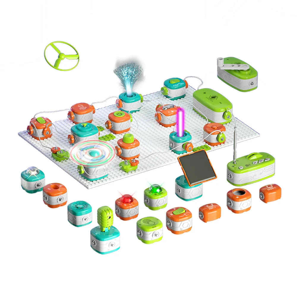 Blocs de construction électroniques pour enfants, jouet d'expérimentation de Circuit, Puzzle, ensemble scientifique, cadeau d'anniversaire pour garçons âgés de 6 à 10 ans, nouvelle collection 2025