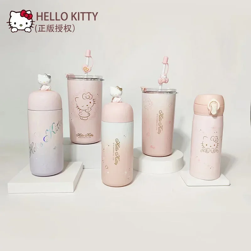 

Термос Sanrio периферийный милый Hello Kitty, бутылка для воды, чашка, милая аниме SS316, портативная термобутылка для кукол, детский подарок на день рождения