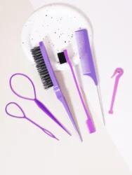 6PCS hair styling comb set, comb, pointed tail comb edge brush, hair tail tool weaving tool ring, rubber band cutter