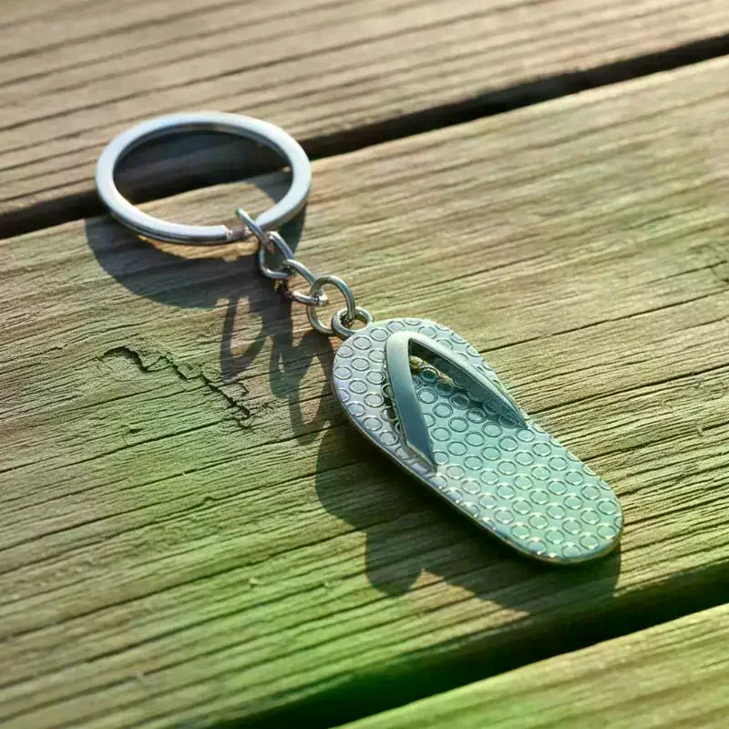 Flip Flop Slipper Keyrings for Couple Novelty Shoe Keychain Mini Loafer Bag Car Backpack Pendant