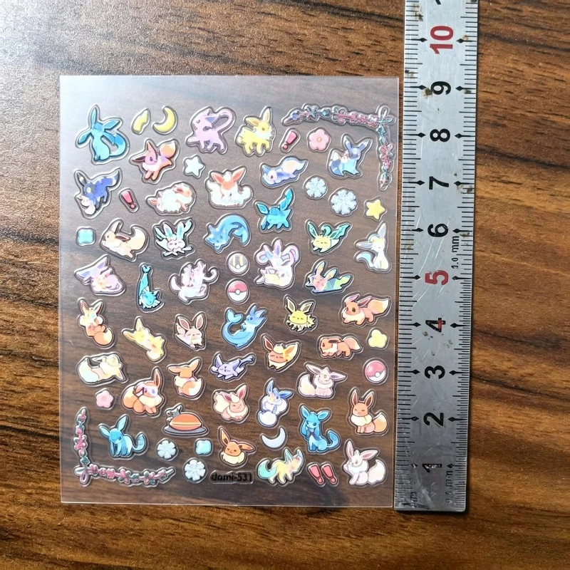 Pokemon Eevee Evolution Stickers Glaceon Leafeon Sylveon Umbreon Espeon Vaporeon Jolteon Flareon Anime Toys for Kids Scrapbook - view 6