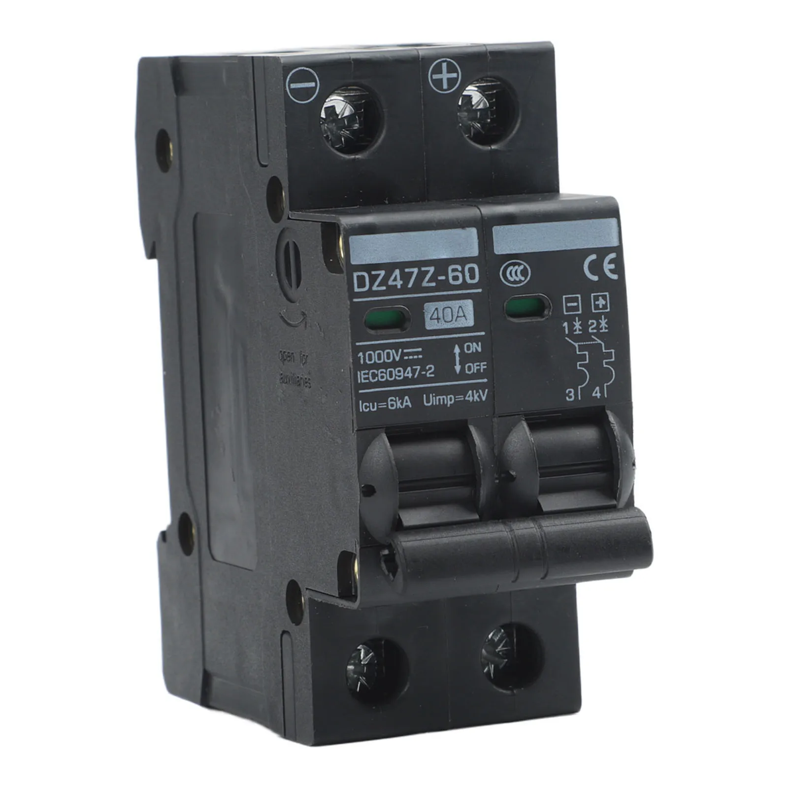 2P DC Circuit Breaker DZ47Z-2P 30A 100A Solar Power System Air Switch For Battery Protector Overcurrent Disconnect MCB