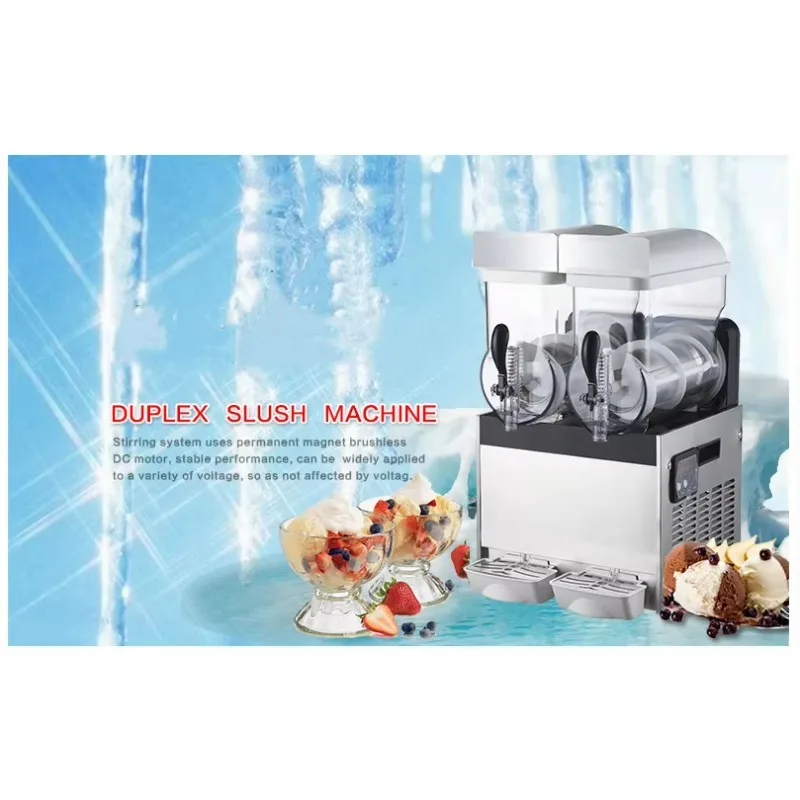 

Commercial Mini Slush Frozen Drink Machine 2 Tanks Margarita Slush For Sale