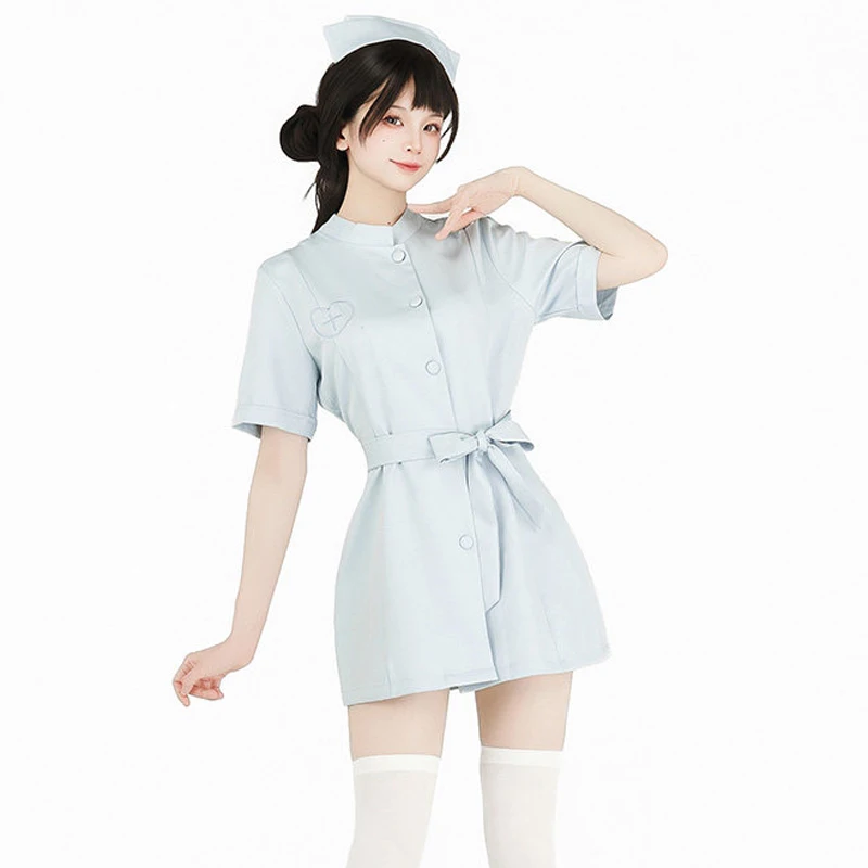 AniLV Anime Lovely Nurse Uniform Doctor Outfit Cosplay Costumes Halloween DIY Scary Nurse Bloody Dress view 3