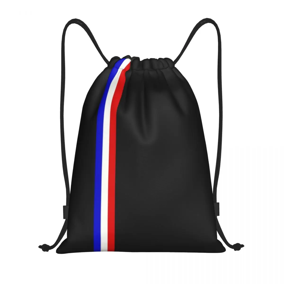 Mochila com cordão para esportes, listras da bandeira francesa, bolsa de ginástica para homens e mulheres, mochila de treinamento patriótico