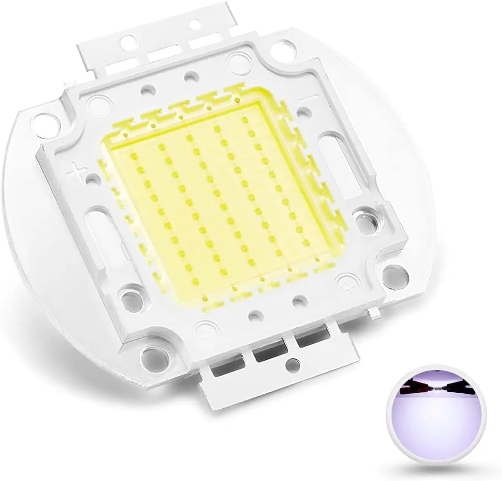 

High Power Led Chip 50W Cool White (10000K - 15000K / 1500mA / DC 30V - 34V / 50 Watt) Super Bright Intensity SMD COB Light Emit