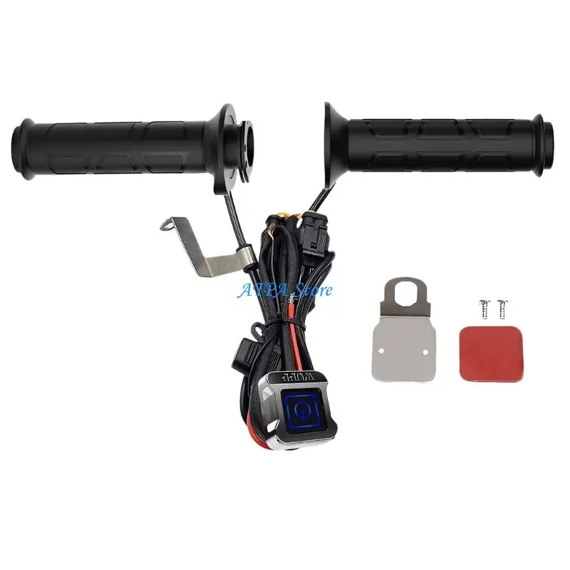 

U13C Easy Install Electric Heated Handlebar Grips 3 Gear Temperature Adjustment Heating Handle Cover Motorcycle Heated Grip