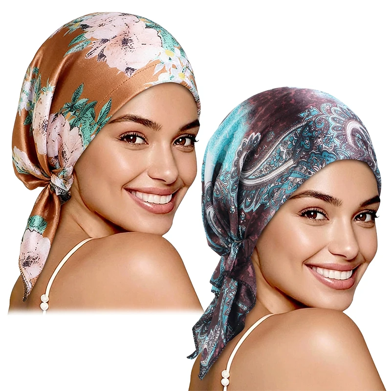 Atmungsaktiver Vorgefertigter Turban-Hijab für Frauen mit Neuem Paisley-Muster Muslimischer Hijab Chemo-Mütze Schlafmütze Hijab – Detail 5