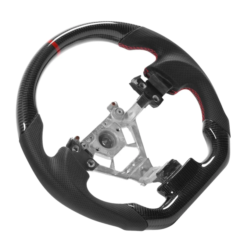 Steering Wheel Custom Carbon Fiber Steering Wheel Nappa Perforated Leather Fit for 350z 2003-2008 Steering Wheel