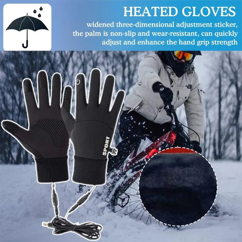 USB beheizte Handschuhe wasserdichte Winter Snowboard handschuhe wasserdichte Outdoor-Camping Skifahren Motorrad Fahrrad handschuh