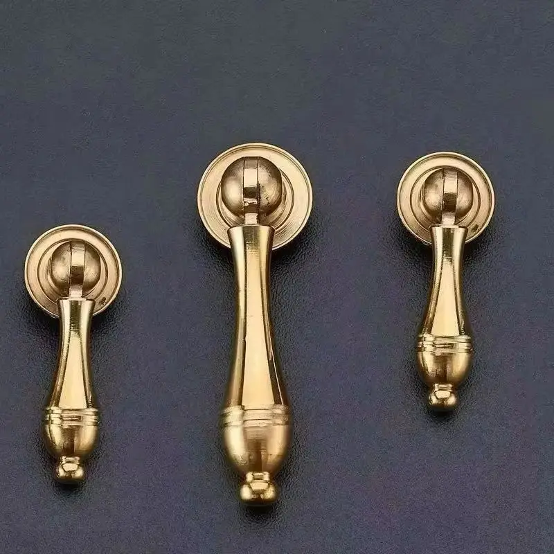 20PCS Solid Brass Waterdrop Pendant Furniture Pulls Handles Drawer Knobs Cupboard Wardrobe Closet Dresser TV Wine Cabinet Pulls