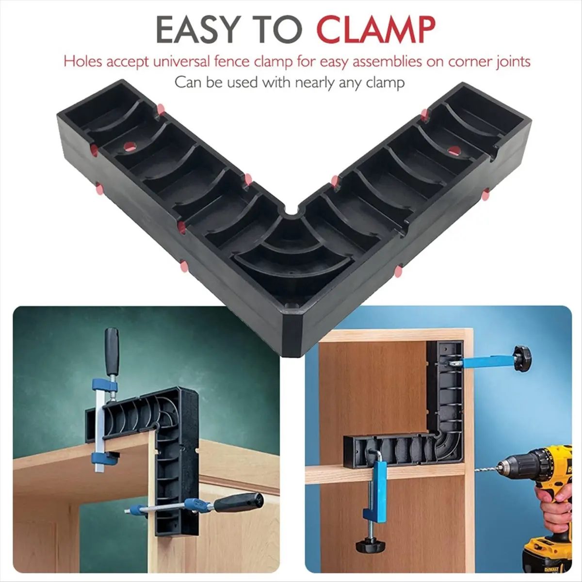 HOME USE-A Woodworking Right Angle Clip Photo Frame Punching Fixing Jig Set 90° Quick Positioning Woodworking Installation Tools