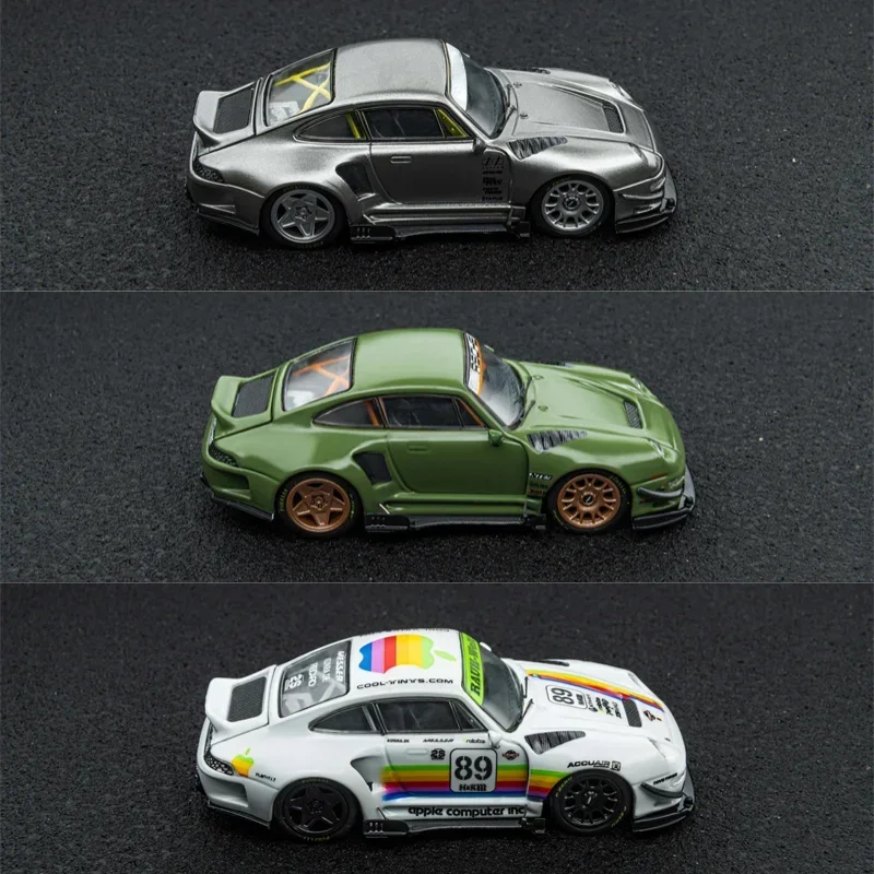 

PreSale DCM 1:64 RWB 993 Customized Apple White / Green / Silver Diecast Model Car
